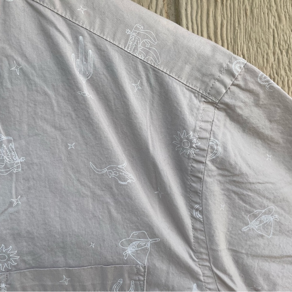 Gray Western Print Shirt